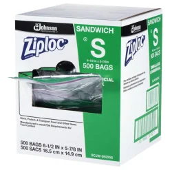 Ziploc Resealable Sandwich Bags, 6.5