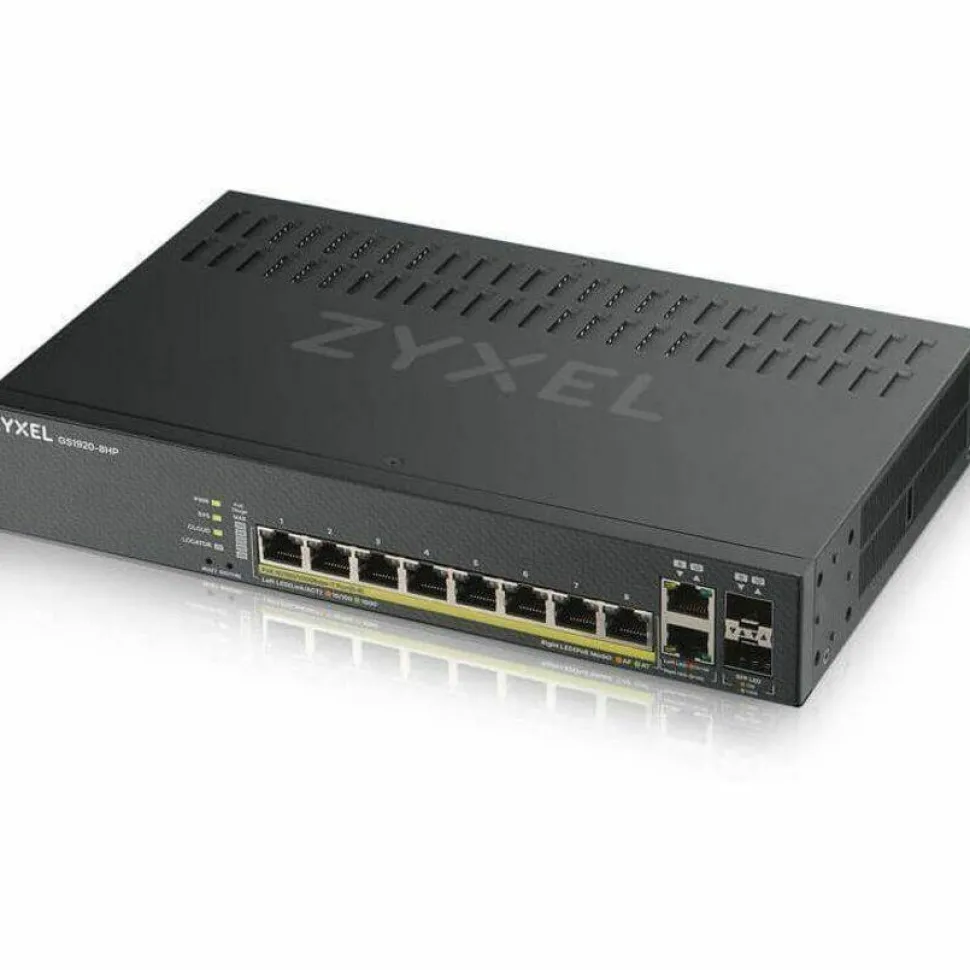 ZYXEL GS1920-8HPv2 8-Port Gigabit Smart Nebula Cloud Managed PoE Switch | 8 PoE+ Ports at 130W with 2 SFP Uplinks
