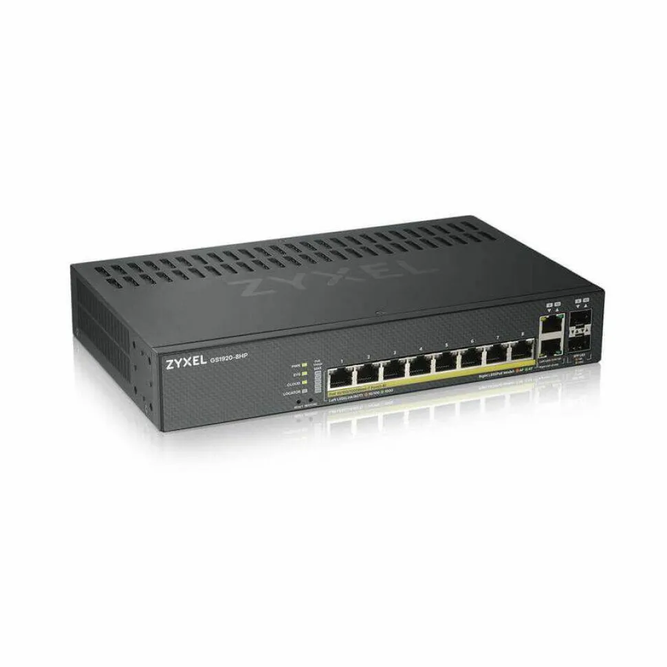 ZYXEL GS1920-8HPv2 8-Port Gigabit Smart Nebula Cloud Managed PoE Switch | 8 PoE+ Ports at 130W with 2 SFP Uplinks
