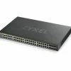 ZYXEL GS1920-48HPv2 48-Port Gigabit Smart Nebula Cloud Managed PoE Switch | 48 PoE+ Ports at 375W with 2 SFP Uplinks | TAA Compliant